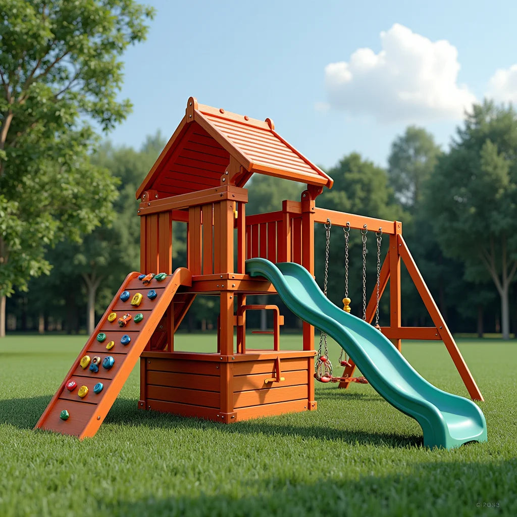Outdoor Swing Set With Climbing Gym - Outdoor Swing Set with Climbing Gym for Safe Fun Active Play