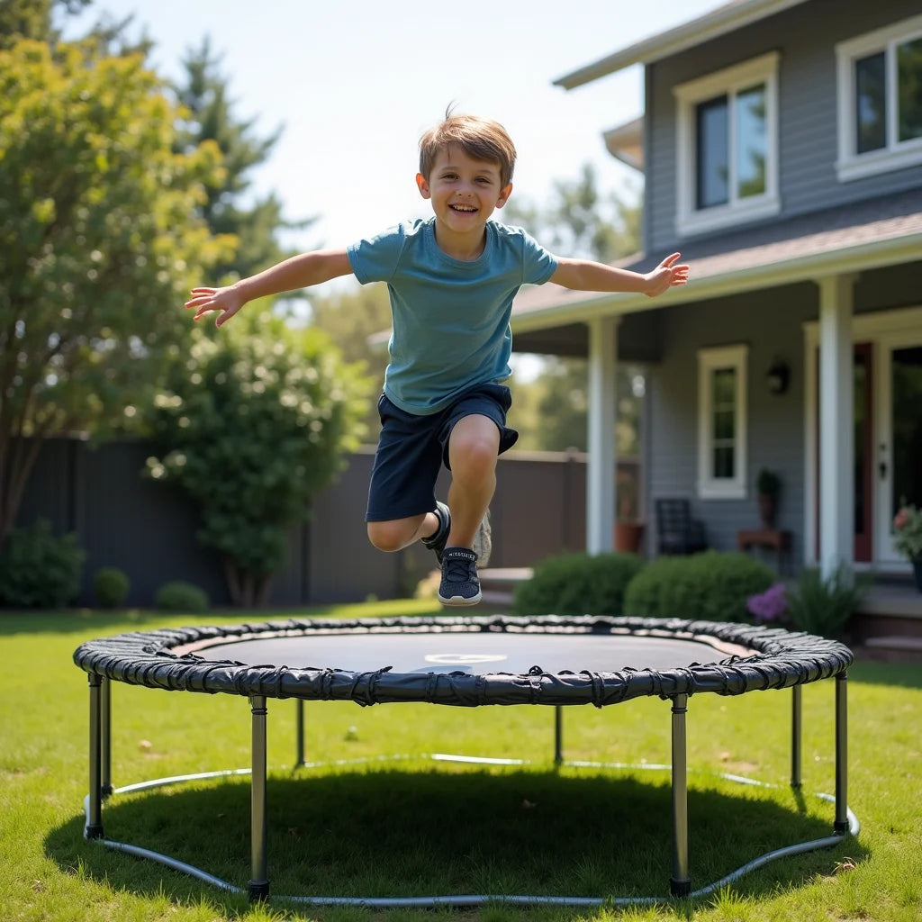 Premium Outdoor Trampoline - Premium Outdoor Trampoline for Safe Durable Backyard Fun