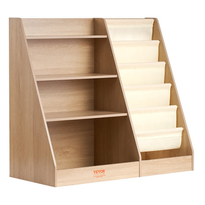 StoryNest 4-tier kids bookshelf and toy organizer by Little Play World, featuring open storage compartments