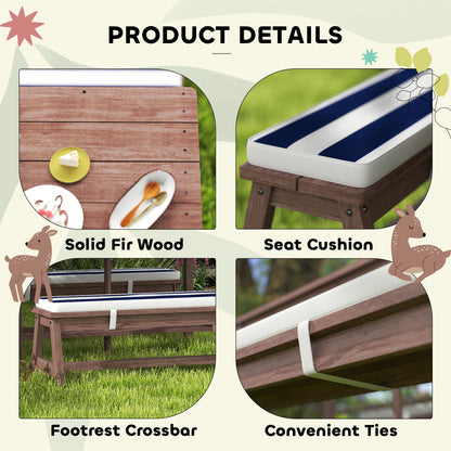 Little Play World SunHaven™ Kids outdoor picnic table set with two benches for children’s outdoor play and dining.