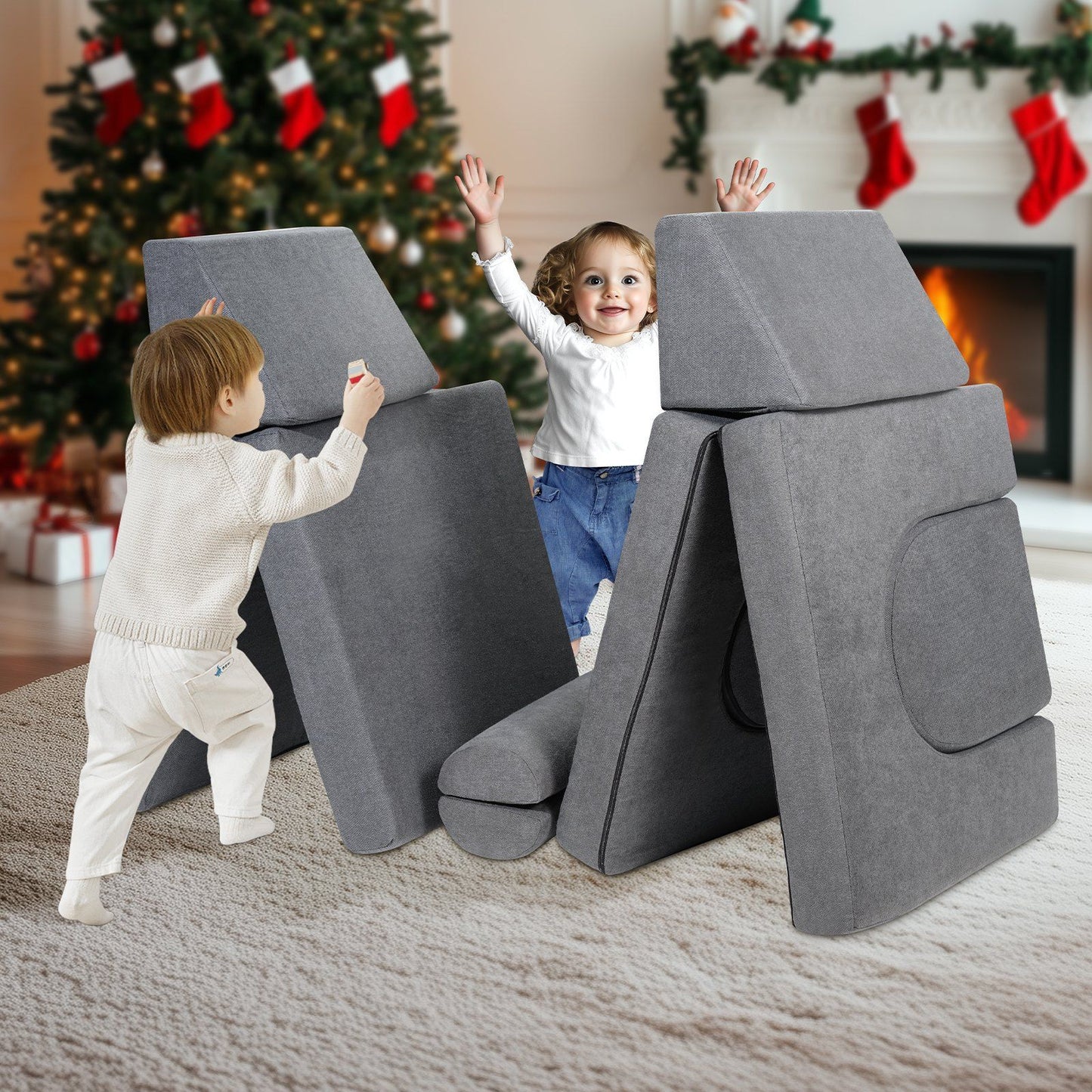 Little Play World CozyCraft™ Kids Play Couch, toddler sofa and bed, with colorful modular design for kids' play area.