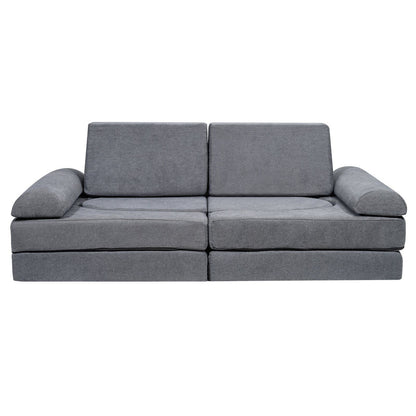 Little Play World CozyCraft™ Kids Play Couch, toddler sofa and bed, modular children's play couch with soft, colorful cushions.