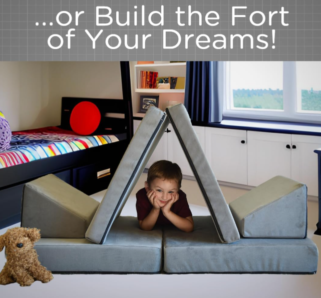 Little Play World CozyCraft™ Kids Play Couch, toddler sofa and bed, modular play couch for children, soft and colorful.