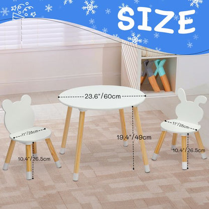 Doba kids table and chairs set from Forest Collections, featuring a charming art play table with matching chairs made of premium materials.