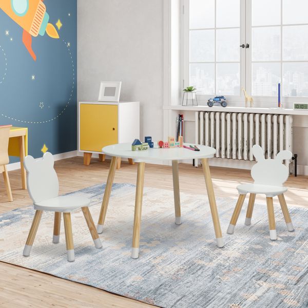 Doba kids table and chair set from Forest Collection, featuring an adorable art play and game table with matching chairs.