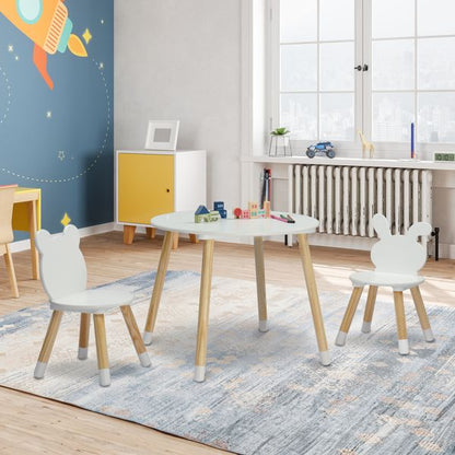 Doba kids table and chair set from Forest Collection, featuring an adorable art play and game table with matching chairs.