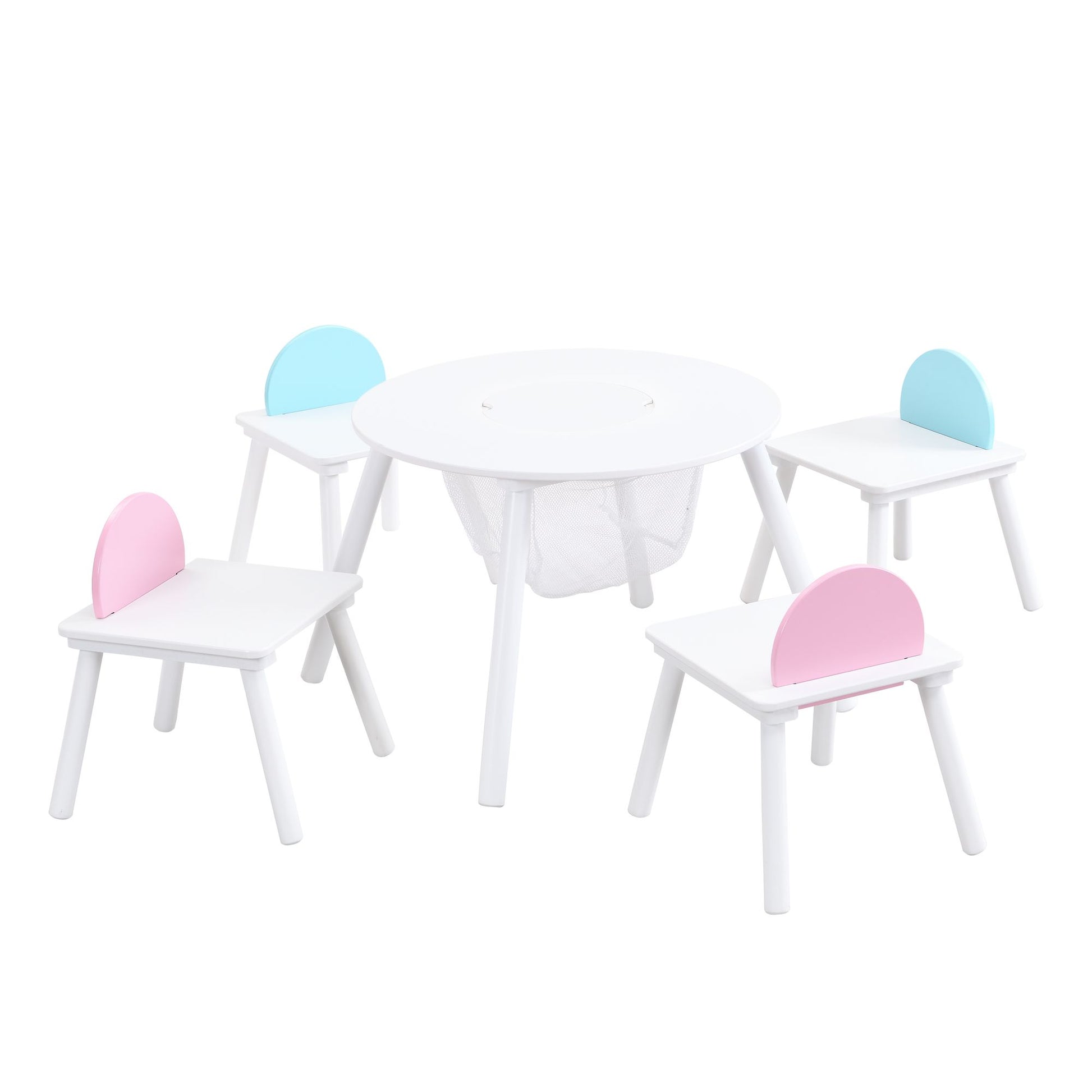 LittleHaven™ 5-piece wooden toddler activity table and chair set by Little Play World, featuring a multi-use play, craft, and reading station.