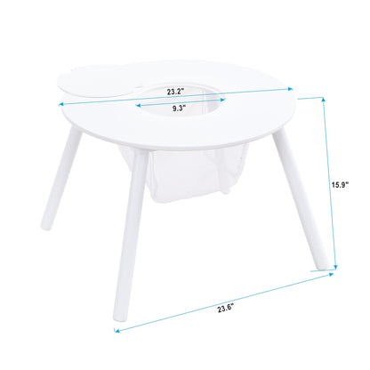 LittleHaven 5-piece wooden toddler activity table and chair set by Little Play World, with kids engaging in play and crafts.