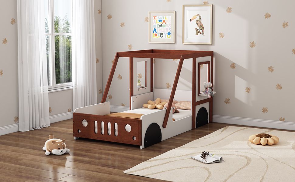 Little Play World VictoryLane™ Kids Car Bed in twin size, featuring a fun, car-shaped design for boys and girls.