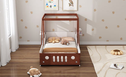 Little Play World VictoryLane™ Kids Car Bed in twin size, featuring a fun race car design for boys and girls.