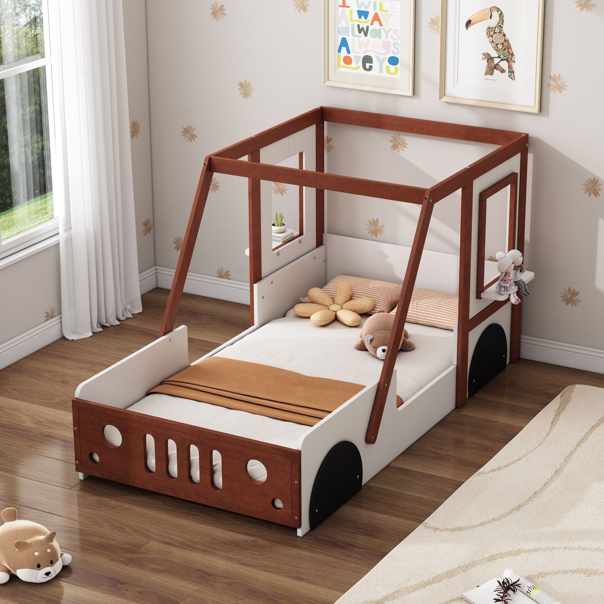 Little Play World VictoryLane™ kids car bed, twin-size kids bed with fun car-shaped design for boys and girls.