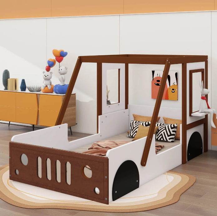 Little Play World VictoryLane™ kids car bed, twin-size kids bed with fun car-shaped design for boys and girls.