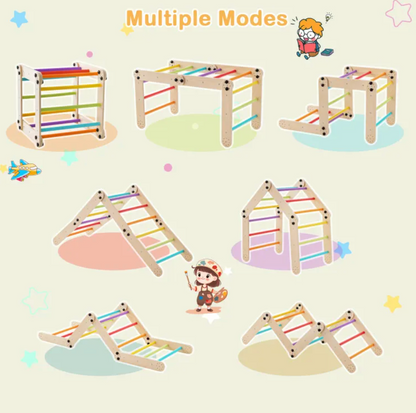 5in1 Montessori Climbing Set: Climbing Ladder + Climbing Ramp + Slide Board + Seesaw + Stepstool - Little Play World Store