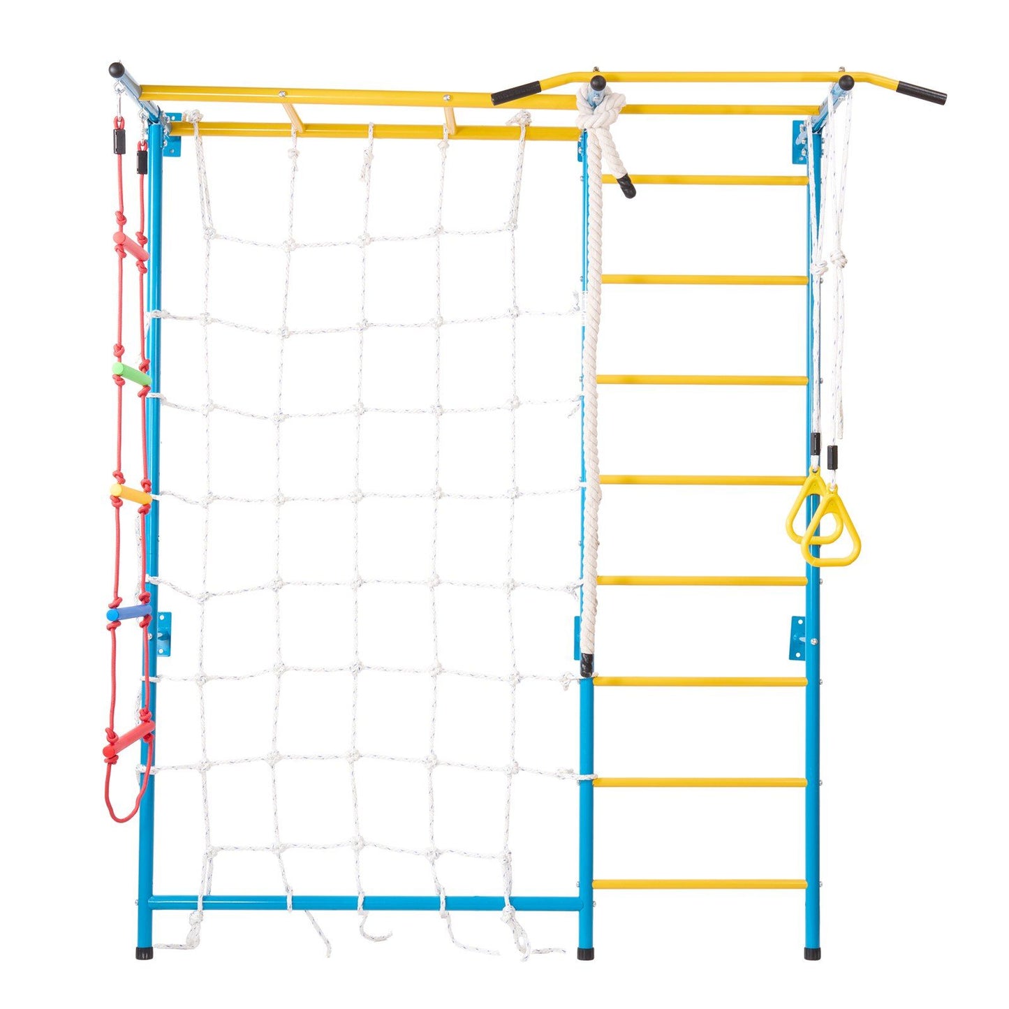 Little Play World 7-in-1 Swedish Ladder Wall Gym for kids, indoor wooden climbing and activity play set for children.