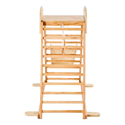 Little Play World PeakPath indoor kids play gym with colorful climbing frames, slides, and activity panels for active indoor play.