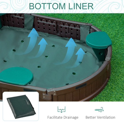 Kids Sandbox with Cover, 4 Corner Seats & Bottom Liner for Backyard and Outdoor Play - Little Play World Store