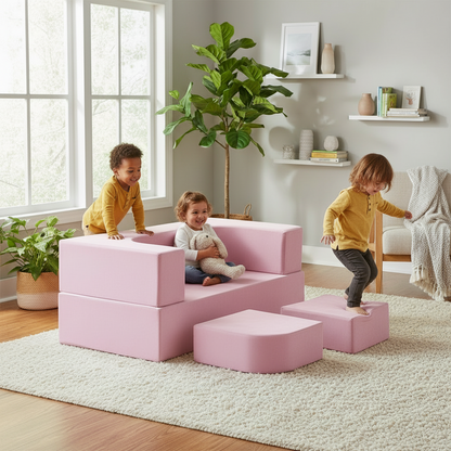 WonderNest™ Kids Modular Play Couch – 28D High-Density Foam, Convertible Nugget-Style Toddler Sofa - Little Play World Store
