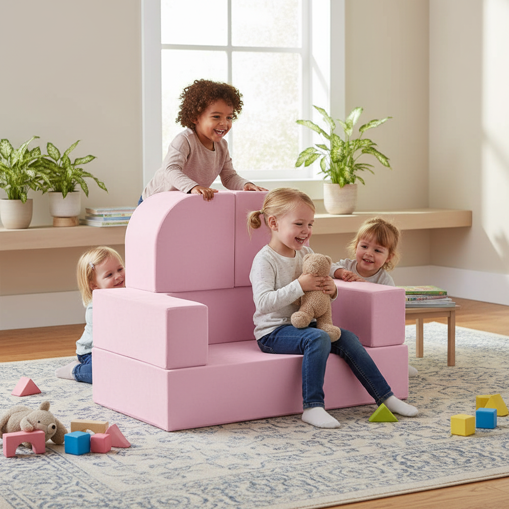 WonderNest™ Kids Modular Play Couch – 28D High-Density Foam, Convertible Nugget-Style Toddler Sofa - Little Play World Store
