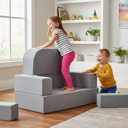 WonderNest™ Kids Modular Play Couch – 28D High-Density Foam, Convertible Nugget-Style Toddler Sofa - Little Play World Store