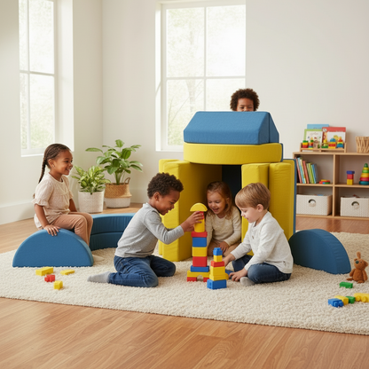 SnuggleForm™ 14-Piece Kids Modular Couch Set – High-Density Foam Nugget Play Couch for Playrooms & Learning Spaces - Little Play World Store