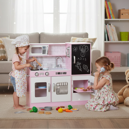 Little Play World DreamKitchen Deluxe kids play kitchen with stove, sink, and oven for imaginative play.