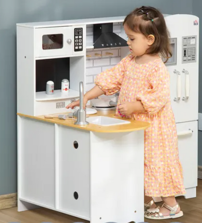 Kids Corner Wooden Deluxe Play Kitchen with Movable Faucet, Dishwasher and Counter - Little Play World Store