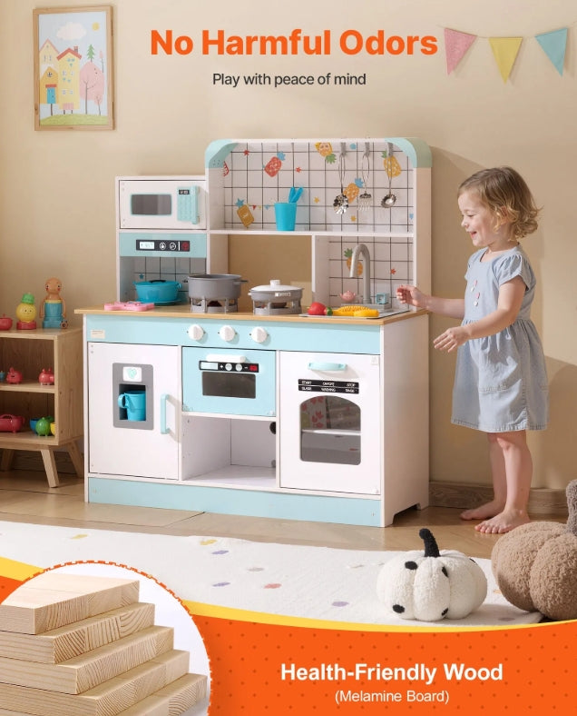LittleChef™ kids play kitchen by Little Play World with stove, sink, and play utensils for pretend cooking fun.