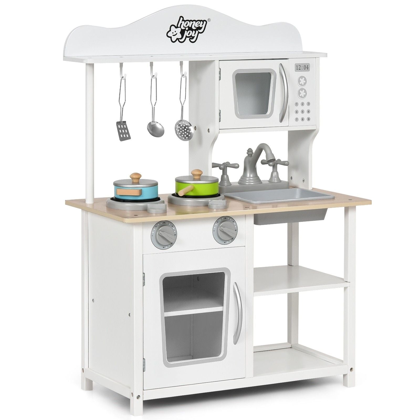 Little Play World Mini Chef home kitchen playset with wooden kitchenette, accessories for pretend cooking, perfect for kids' imaginative play.