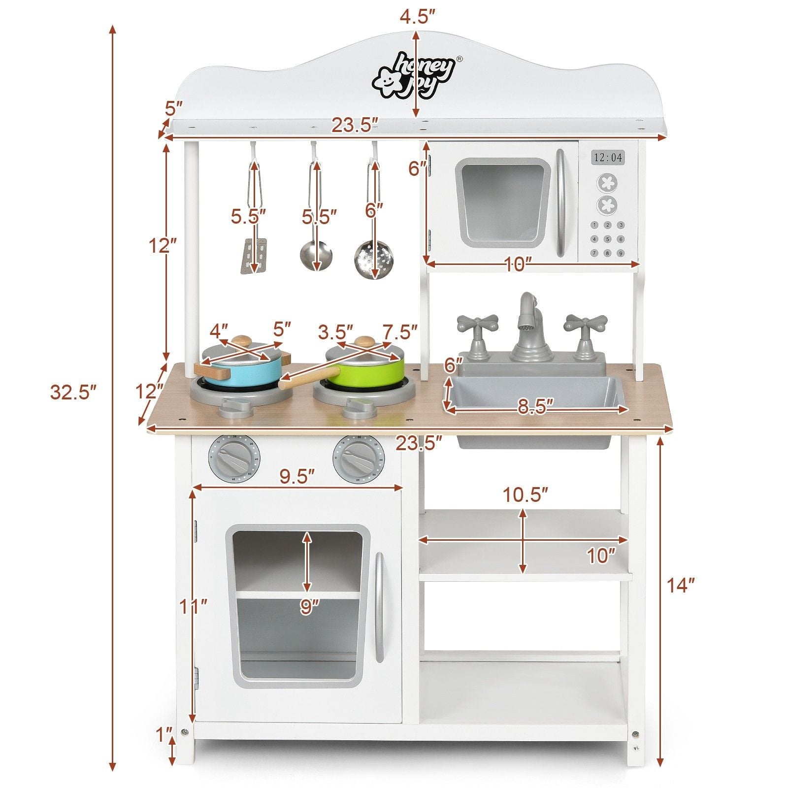 Little Play World Mini Chef kids play kitchen with wooden kitchenette and accessories for pretend cooking, ideal for imaginative play.