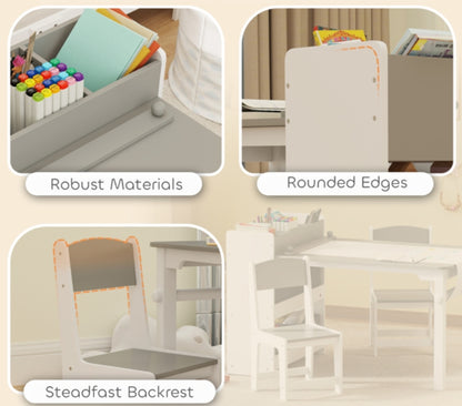 Little Play World™ Kids Activity Desk & Chair Set with Paper Roll, Storage Shelves & Drawers - Little Play World Store