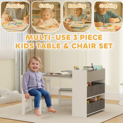 Little Play World™ Kids Activity Desk & Chair Set with Paper Roll, Storage Shelves & Drawers - Little Play World Store