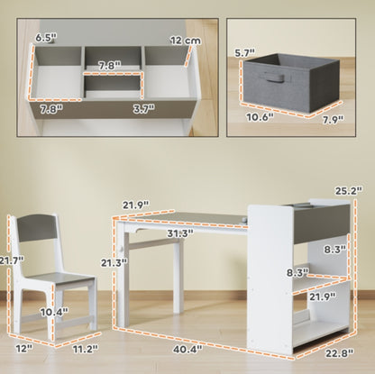 Little Play World™ Kids Activity Desk & Chair Set with Paper Roll, Storage Shelves & Drawers - Little Play World Store