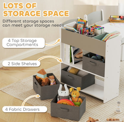 Little Play World™ Kids Activity Desk & Chair Set with Paper Roll, Storage Shelves & Drawers - Little Play World Store