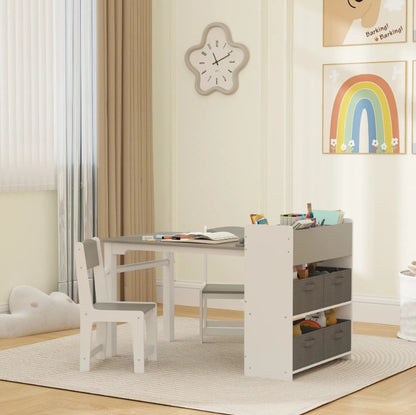 Little Play World™ Kids Activity Desk & Chair Set with Paper Roll, Storage Shelves & Drawers - Little Play World Store