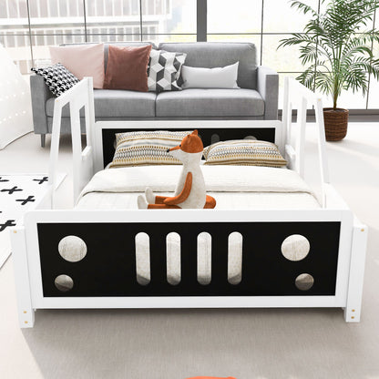 Little Play World RoadsterDream full-size classic car bed with decorative wheels, perfect for kids' themed bedroom and playhouse decor.