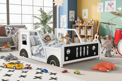 Little Play World RoadsterDream full-size classic car bed with decorative wheels, perfect for kids' playhouse and toddler bedroom decor.