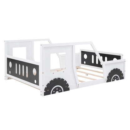 Little Play World RoadsterDream full-size classic car bed with decorative wheels, perfect for kids' bedroom and playhouse decor.