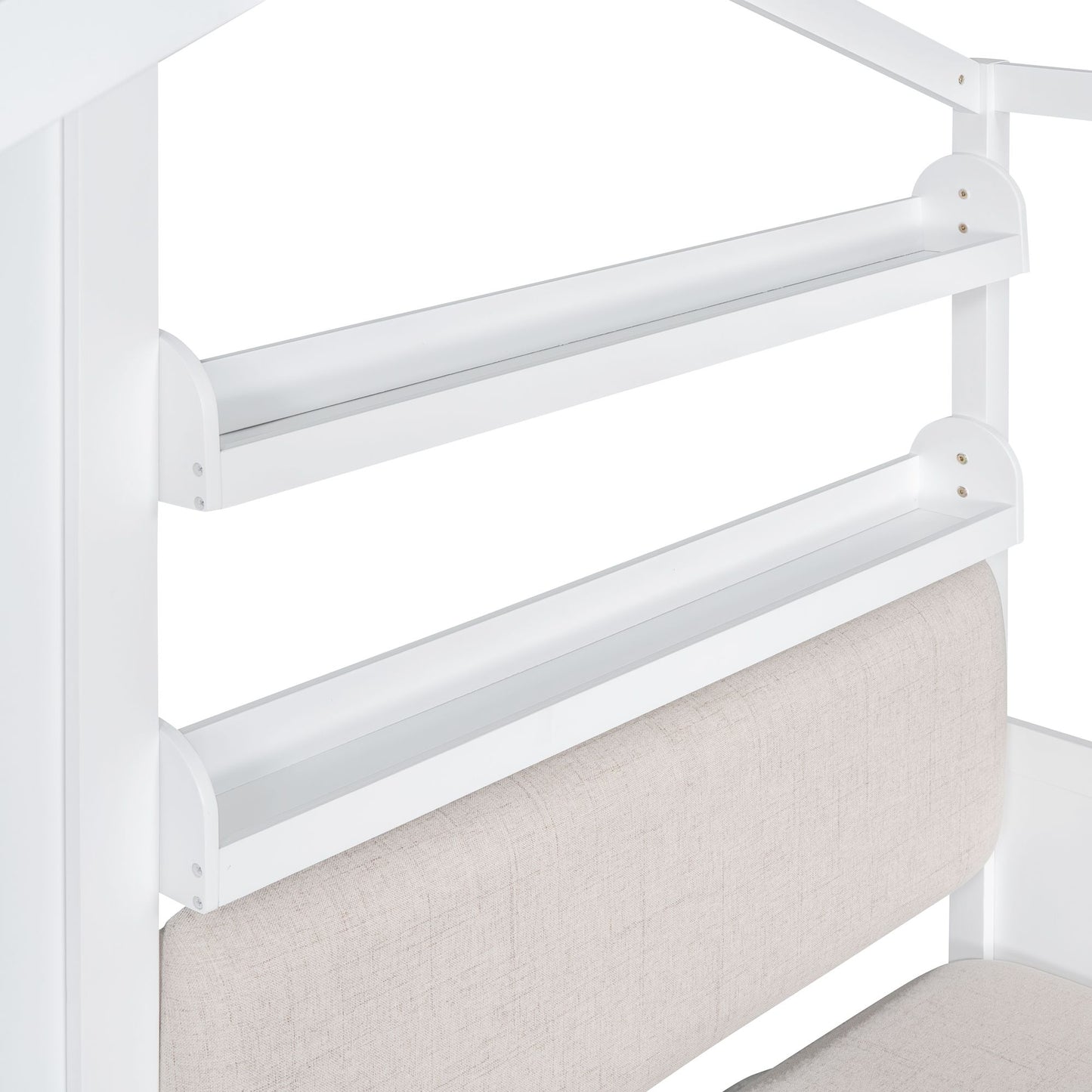 LittleLodge™ Twin House Bed by Little Play World, kids house bed with sofa, storage drawers, and playful design for toddlers.