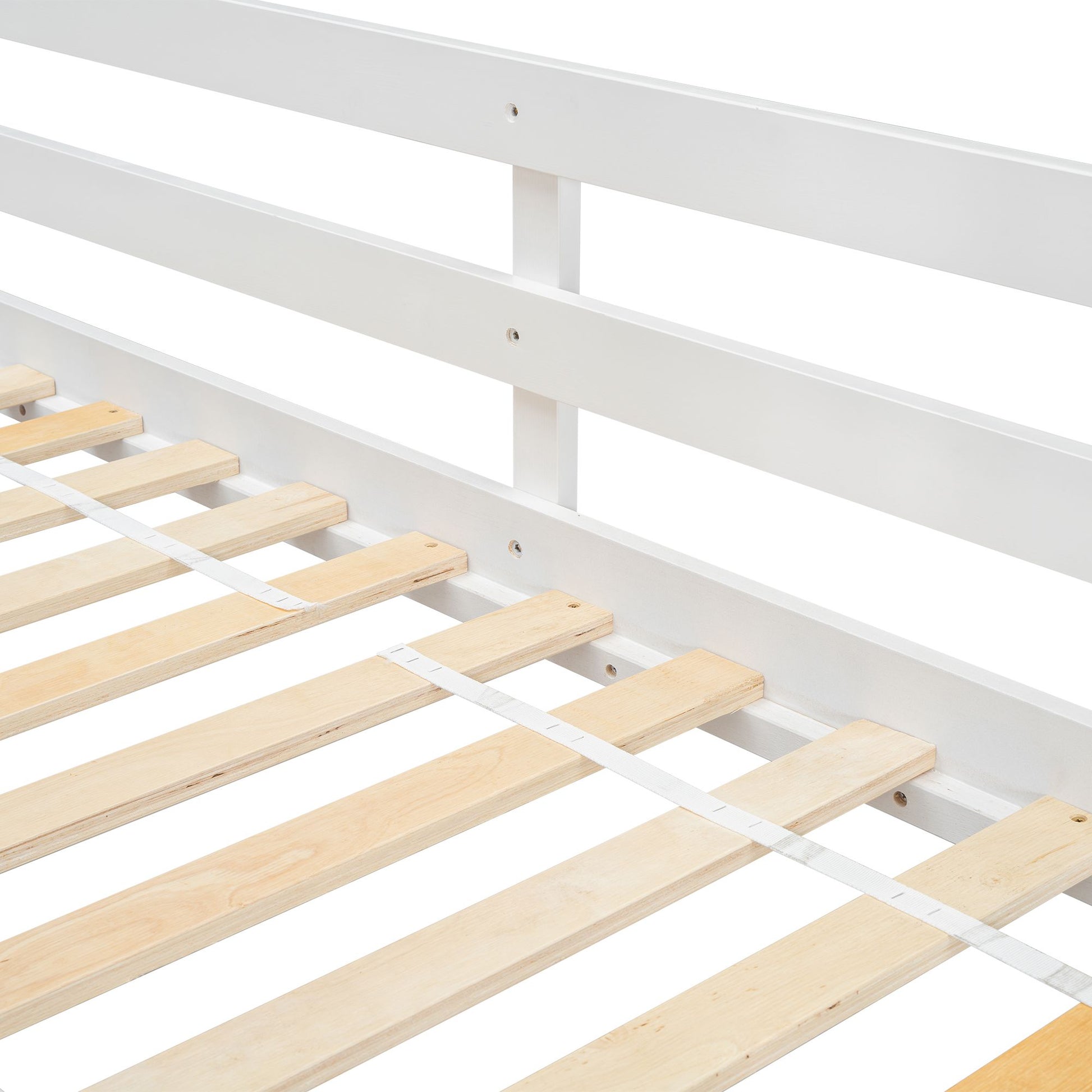 Little Play World twin-over-twin house bunk bed for kids, featuring a playful house design in natural white, perfect for toddlers and kids.