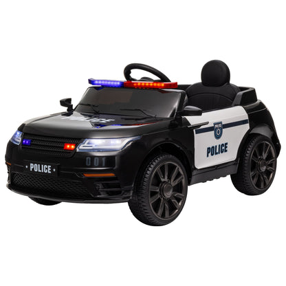 Little Play World Elite Patrol 12V kids police ride-on car with remote control and adjustable speeds, featuring police cruiser design.